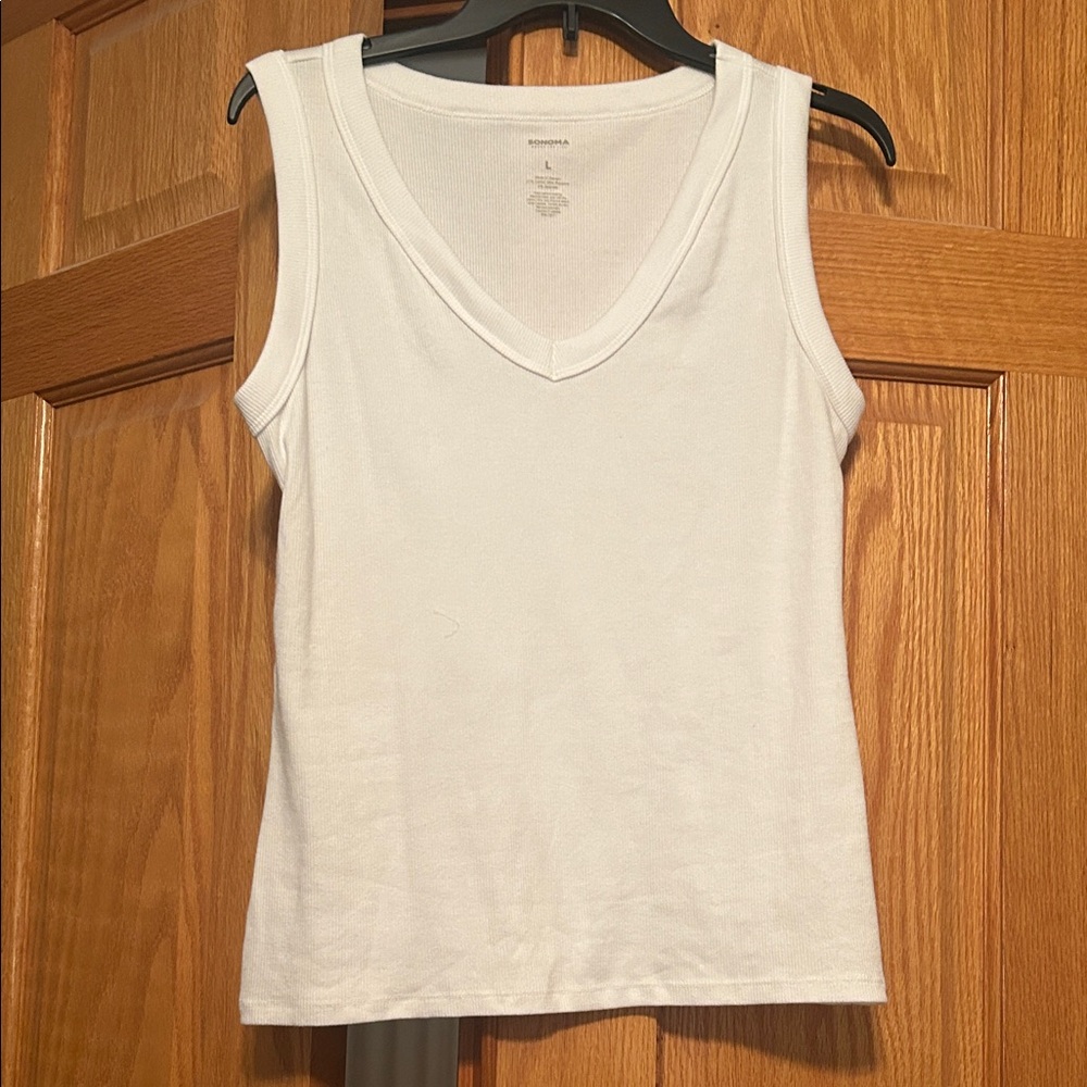 Sonoma White V-Neck Tank Top